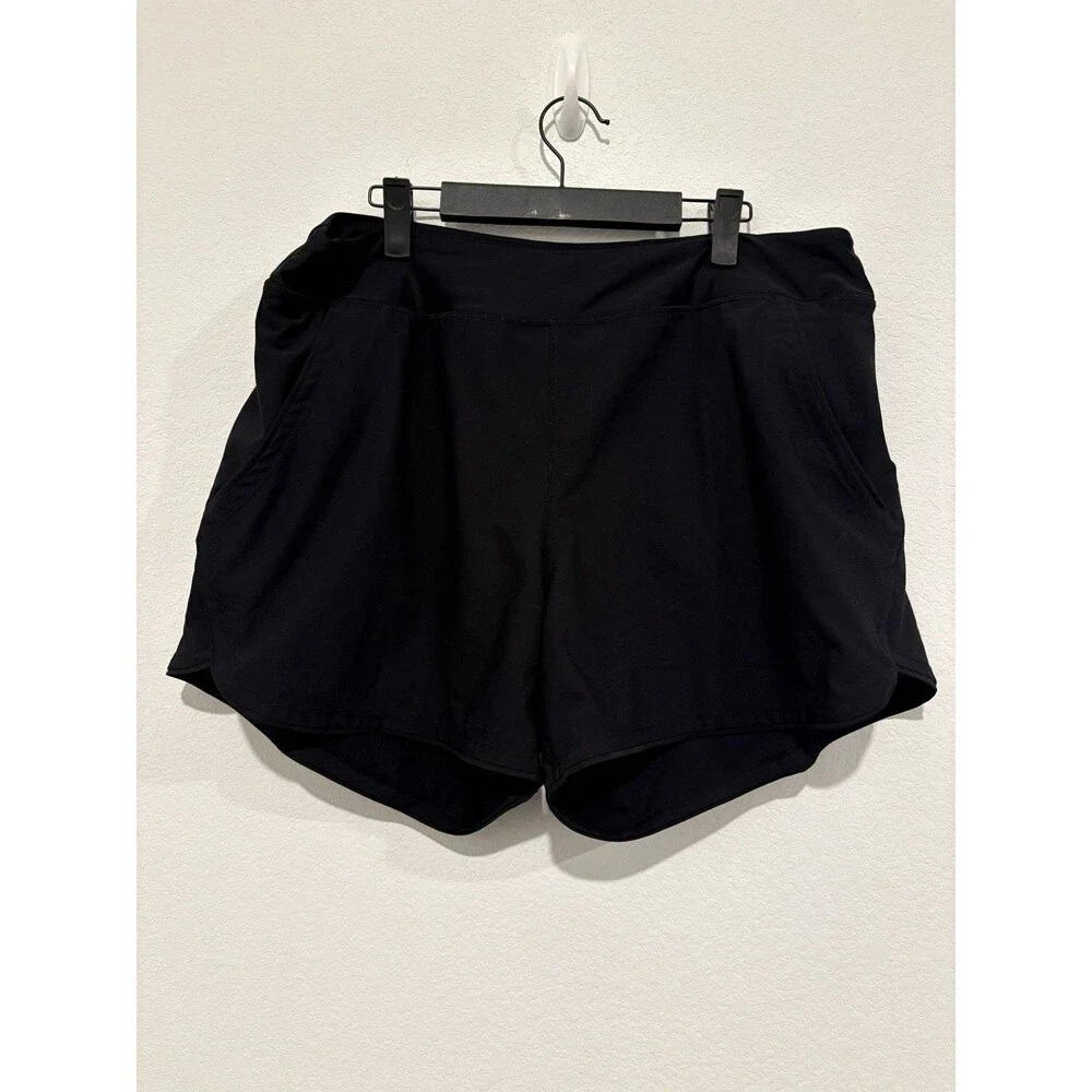 Land’s End Women’s Black Running Athletic Workout Shorts Size L